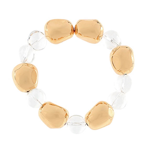 Metal & Clear Ball Beads Bracelet - Picture 1 of 1